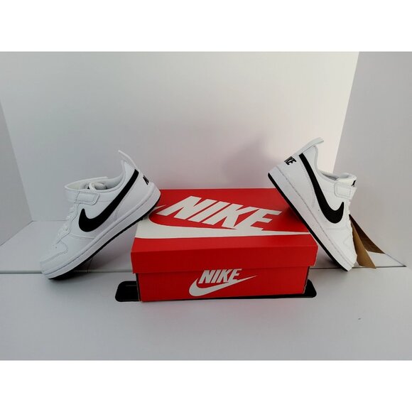 Nike Court Borough Low Recraft White Black Kids Preschool Casual Shoe DV5457-104 - Picture 7 of 9